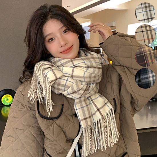 어나더뷰 클래식 타탄 체크 머플러 목도리 1697