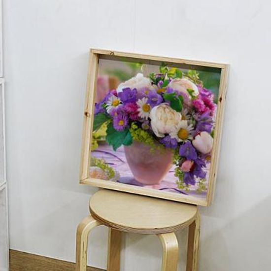 tc643-우드프레임액자_부귀영화의모란꽃화분(중형)