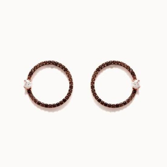 제이로렌 01M01778 꼬냑다이아 큐빅 로즈골드 귀걸이