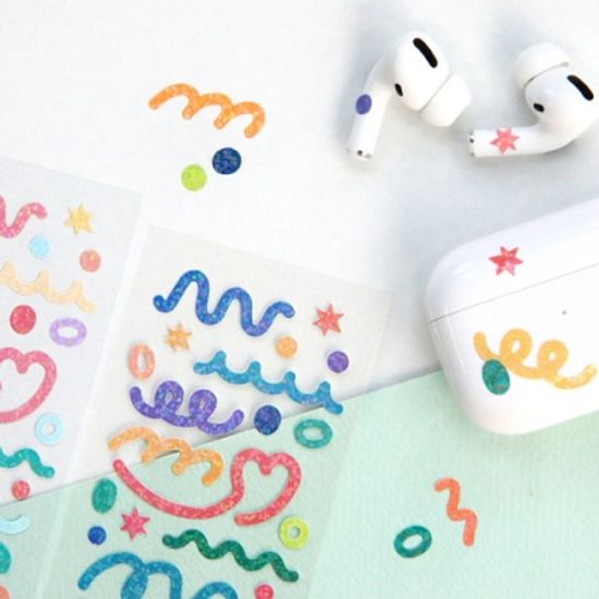 아이코닉 컨페티 홀로그램 씰스티커