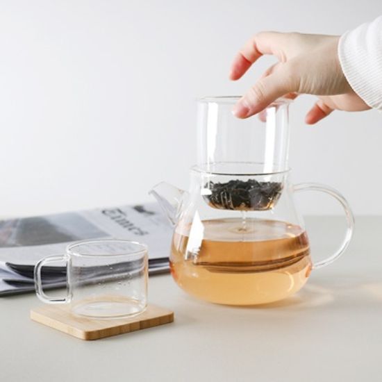 퓨어 내열유리 유리필터 티포트 600ml