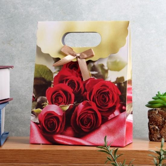로즈 리본 선물백 / 기념일 선물포장 벨크로 쇼핑백