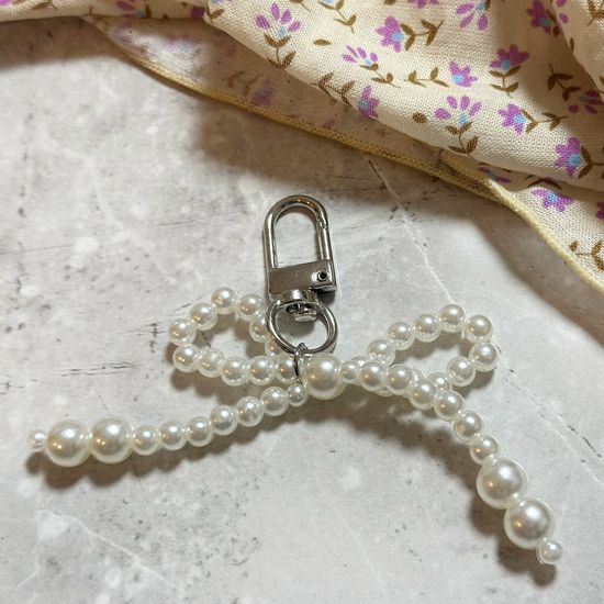 진주 리본 키링 (소)