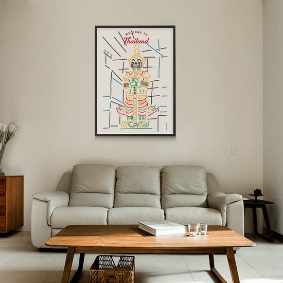 웰컴 투 타일랜드 M 디자인 포스터 태국 여행