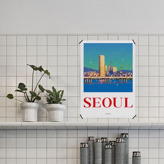 시티팝 서울 3 M 디자인 포스터 한국 한강