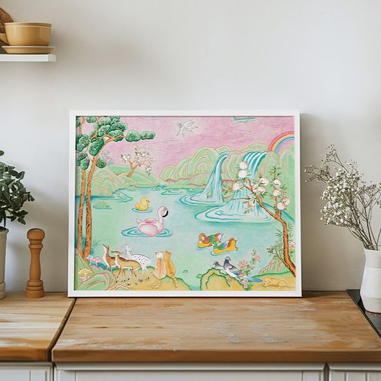 원앙폭포, 루씨쏜 작가 그림
