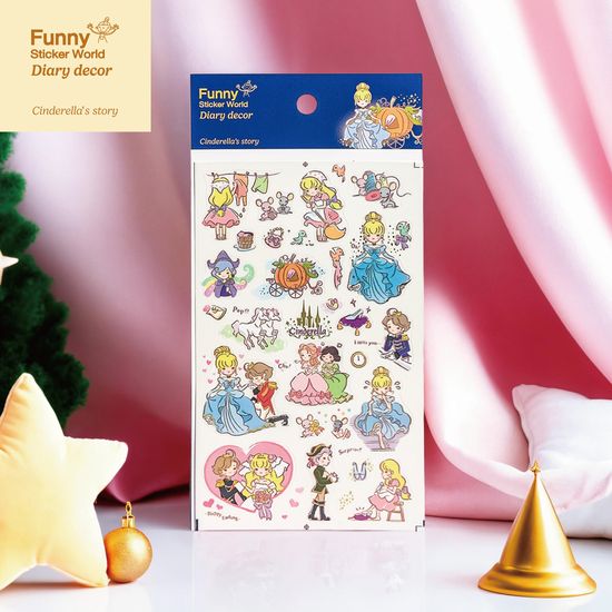 퍼니스티커 T901.2 금박 신데렐라 PVC 다이어리데코