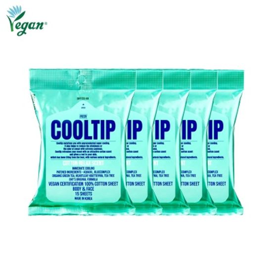 쿨팁 FRESH ICE 코튼티슈 [극강쿨링+퍼퓸+비건] 5팩