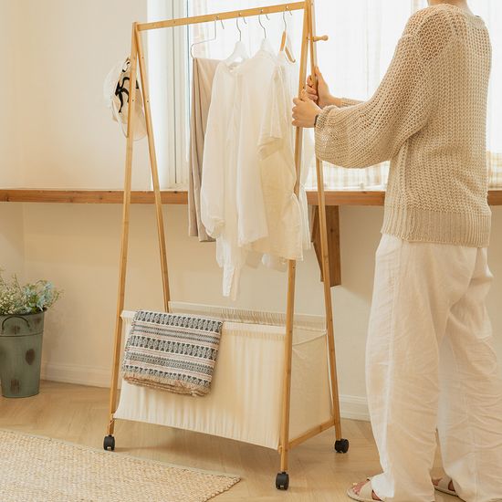 뱀부원목 수납바구니 행거 2size