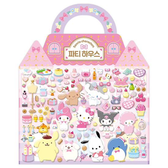 산리오 캐릭터즈 입체가방 스티커 파티하우스