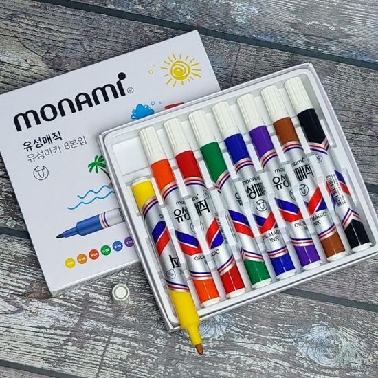 모나미 1.5mm 유성매직/마카-둥근닙 8색 Set