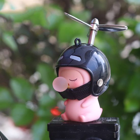 프로펠러 헬멧 드래곤 피규어 핸들바 캐릭터 장식