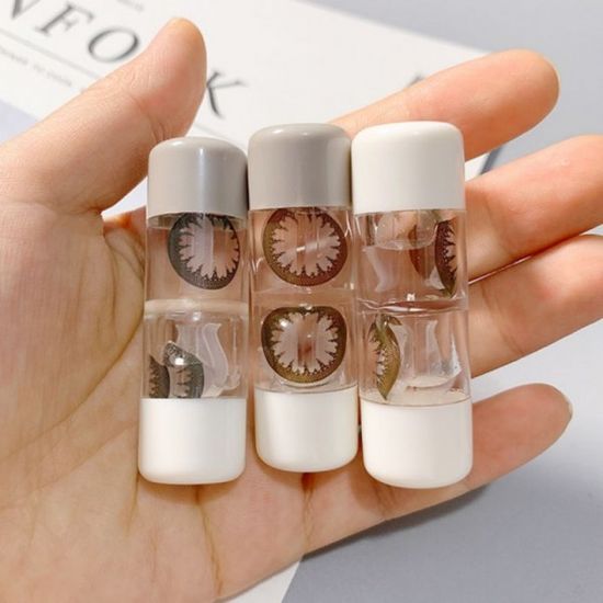 휴대용 컴팩트 콘택트 렌즈 케이스 집게 내장