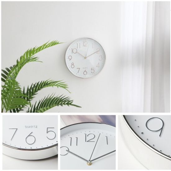 쿡리빙 심플라운드 무소음 벽시계 인테리어 디자인