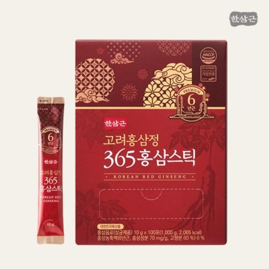 한삼근 고려홍삼정 365 홍삼스틱 100포 (+쇼핑백)