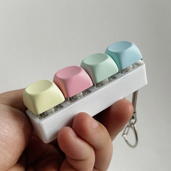 고양이 파스텔 4key 피젯 키보드 버튼 키캡 토이 키링