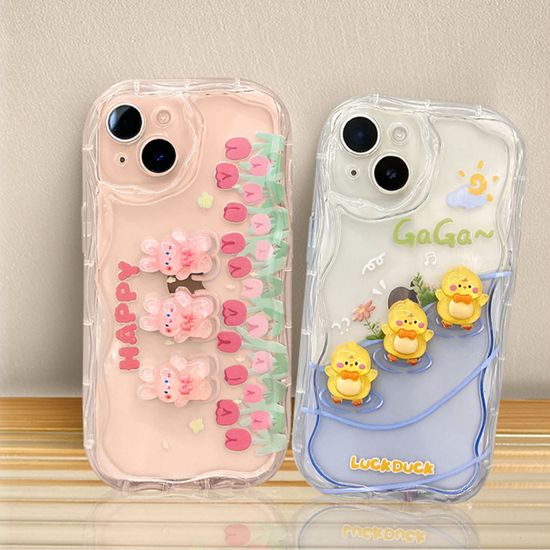 갤럭시 a17 a26 a36 a56 캐릭터 레진 투명 물결케이스