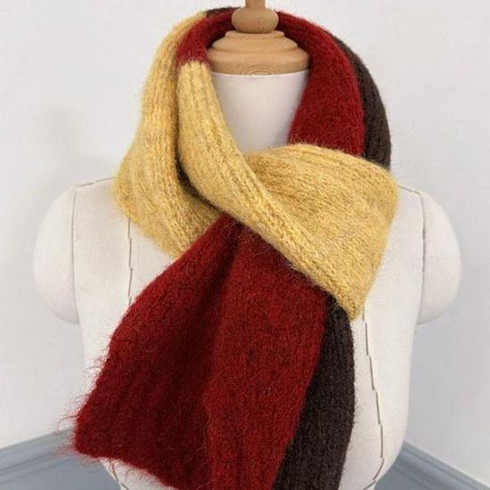 [애슬릿]여성 남성 삼색 니트 롱 긴 머플러 목도리