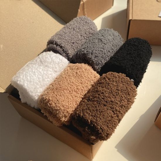 극세사 무지 소프트 수면 양말 6개세트