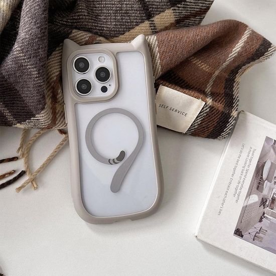 아이폰 맥세이프 호환 고양이귀 꼬리 투명 하드케이스