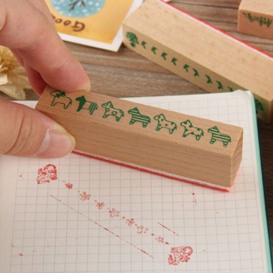 귀여운 긴모양 원목 스탬프 다꾸 편지꾸미기