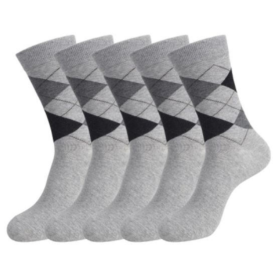 [쿠비카]신사 정장 아가일 중목 남성양말 5족 L426