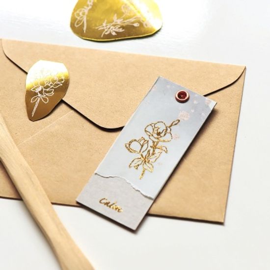 mu 골드 포일 프린트-온 스티커 / 06