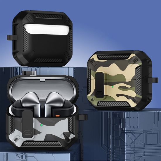 갤럭시 버즈3 프로 카모플라쥬 잠금 하드 범퍼 케이스