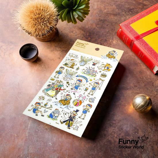 퍼니스티커 T902 피노키오 PVC 다이어리데코 스티커