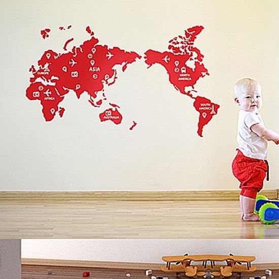 세계지도(맵)(완제품B)그래픽스티커 포인트 시트지 인테리어 스티커
