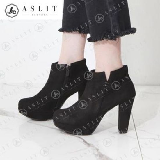 [애슬릿]여성 가보시 힐 스웨이드 삭스 앵클 부츠