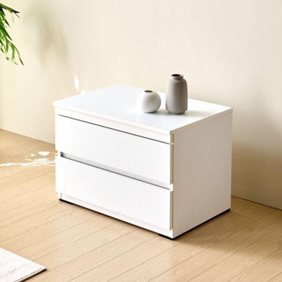 필리 화이트 모던 서랍장 600 2단 (착불)