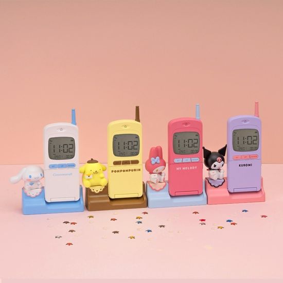 산리오 캐릭터즈 레트로 전화모형 디지털 탁상시계