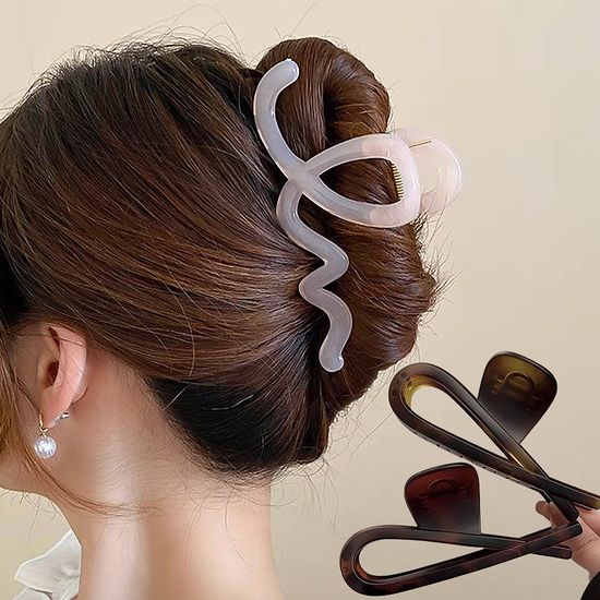 물결 웨이브 왕집게핀 예쁜 헤어 머리 핀 올림머리 삔