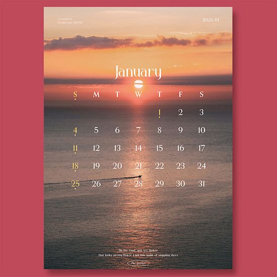 2026년 더 포스터 벽걸이달력 A3 낱장 2026달력