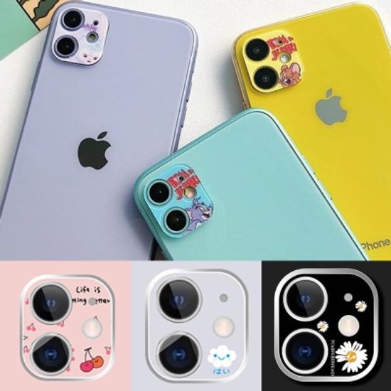 아이폰 12PRO 카메라렌즈 보호캡 강화유리 캐릭터필름