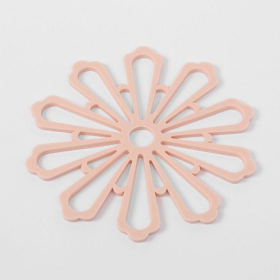 플라워 코스터 실리콘 냄비받침대 컵 그릇 식기(핑크)