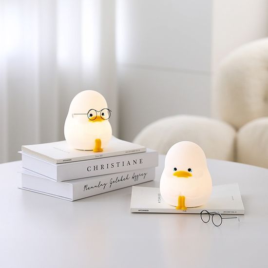 무아스 덕무룩 LED 충전식 실리콘 오리 무드등