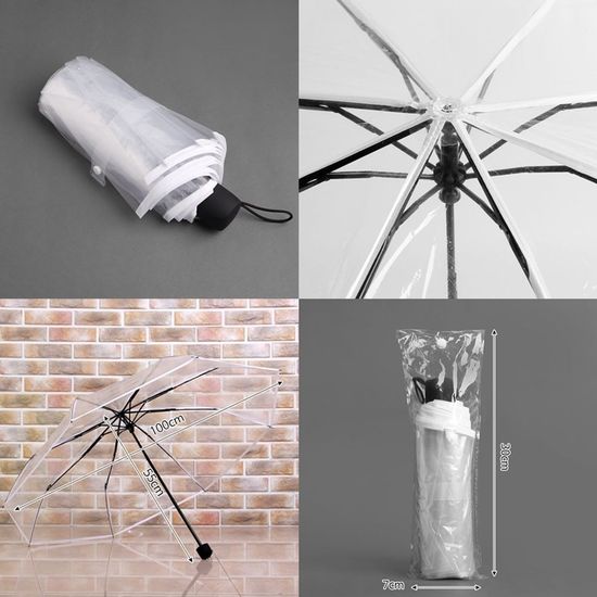 가벼운 3단 투명우산 접이식 학생 비닐우산(WC11787)