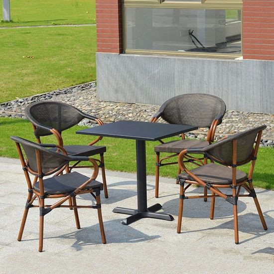[리벨리] 아웃도어 탄소강 정원 티타임 4인용 테이블 