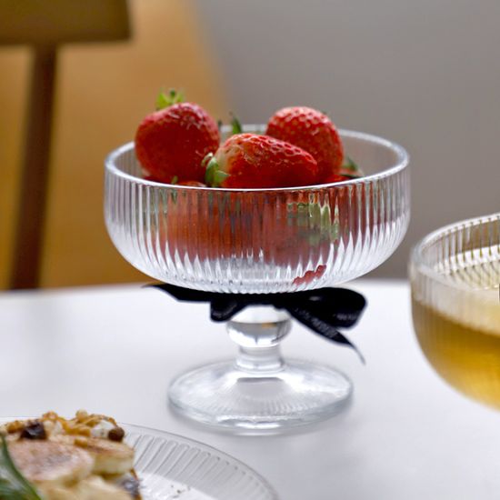 러델 잇 빈티지 플리츠 유리 아이스크림컵 330ml 1p