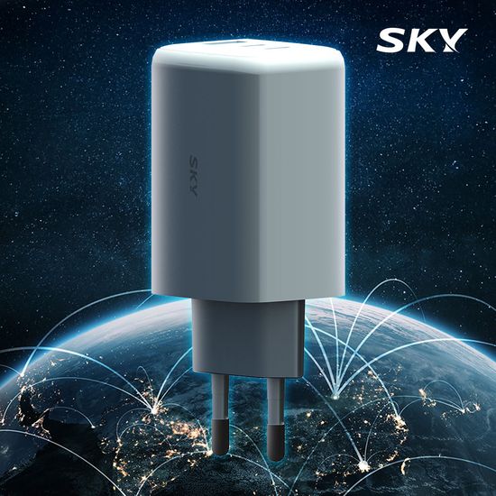 스카이 필 GaN 65X 65W 3포트 초고속충전기+C-C케이블