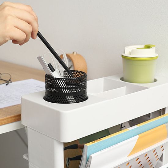 홈 오피스 공부방 문제집 서류정리 책꽂이 4단 트롤리