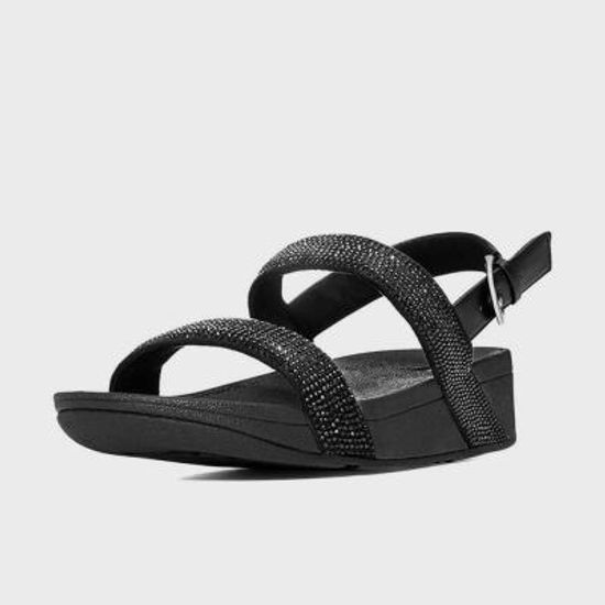 핏플랍 로티 쉬머크리스탈 샌들 Black