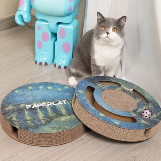 고양이 공놀이 장난감 골판지 스크래쳐 스트레스해소