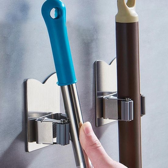 접착형 화장실 밀대 걸레 빗자루 고정 후크 걸이