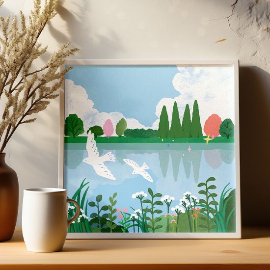 Lake In The Forest, 사이 작가 그림