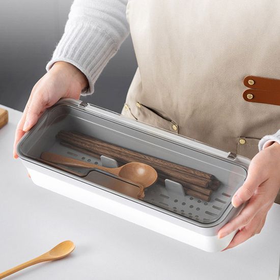 뚜껑있는 분리형 물빠짐 수저통 수저보관함
