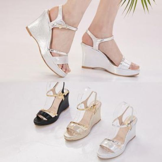 [애슬릿]여성 웨지 통굽 스트랩 샌들 힐 9cm