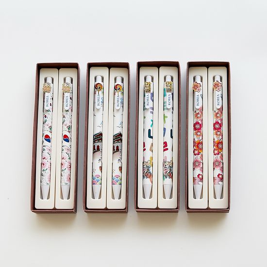 한국 전통기념품 8종 채색 민속 볼펜세트
